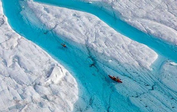 greenland canyon boating aerial view