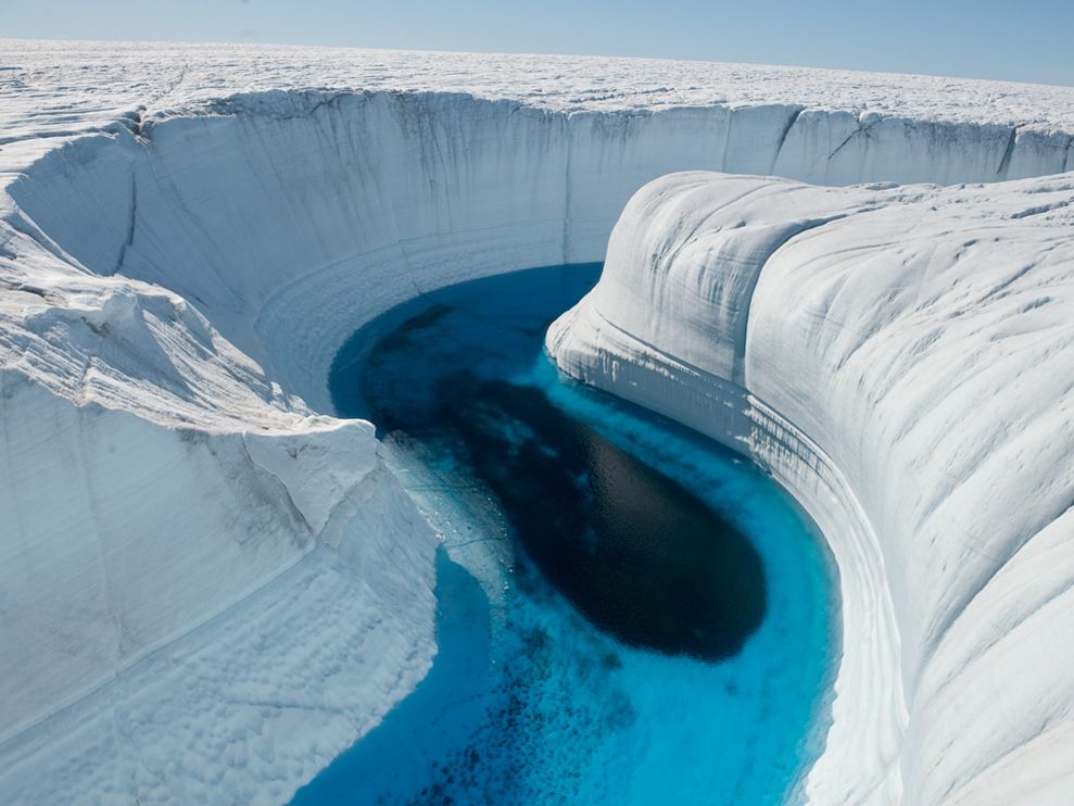 ice canyon water greenland