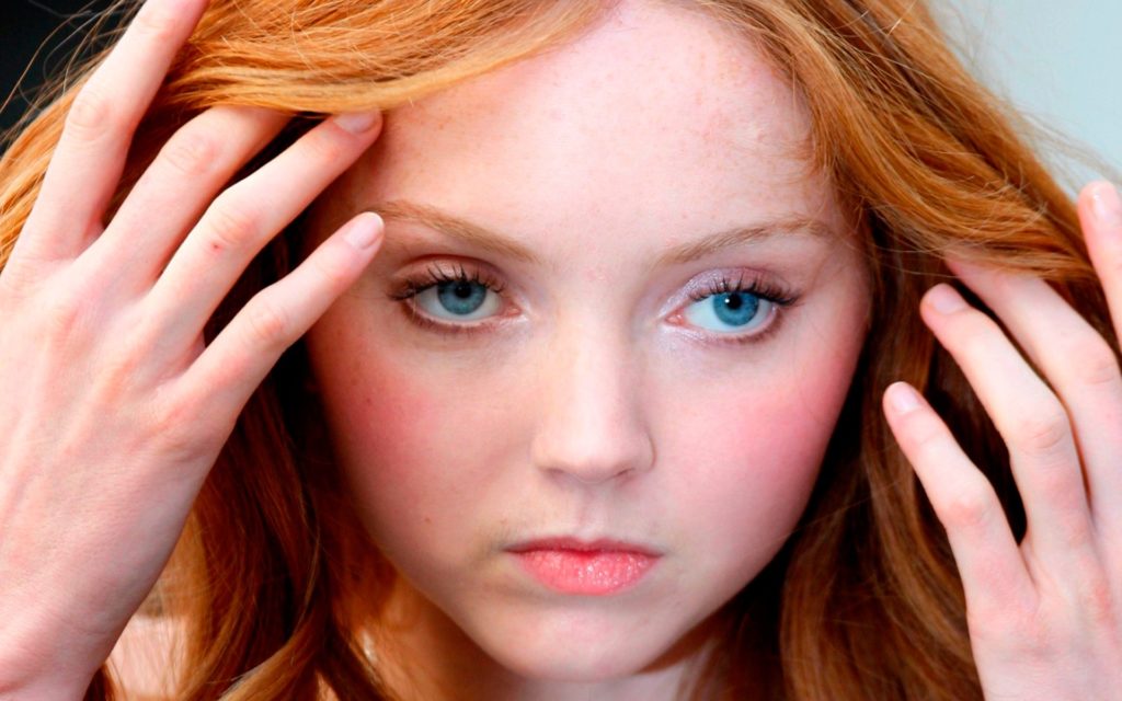 Lily Cole porcelain doll face