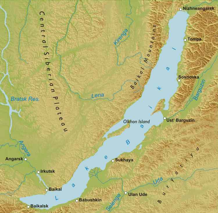 deepest lake baikal map