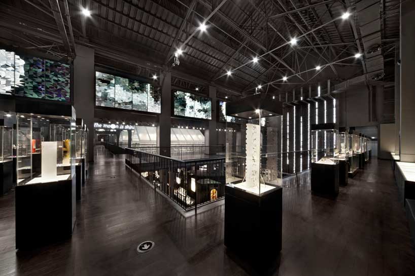 upper level display of glass museum