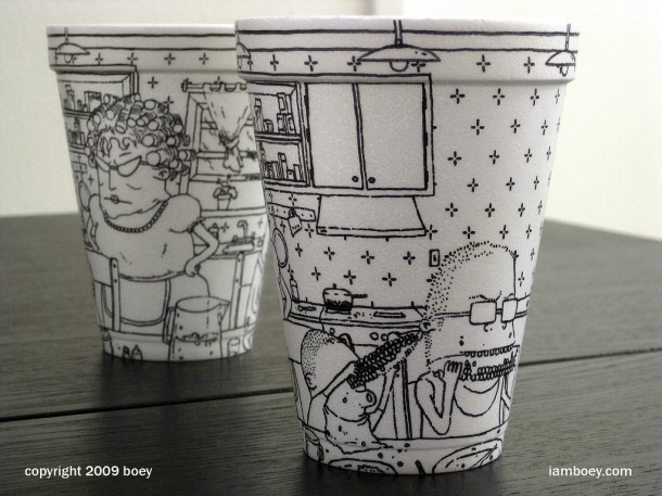 coffee cup art by cheeming boey
