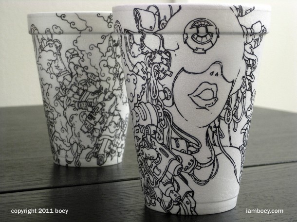 coffee cup cheeming boey art