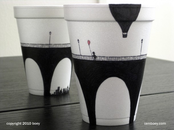 creative paper cup art