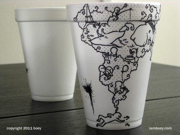 sketches on paper cup