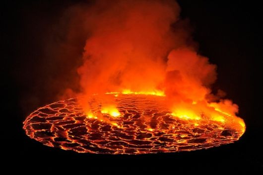 Lava Lake Nyiragongo Volcano