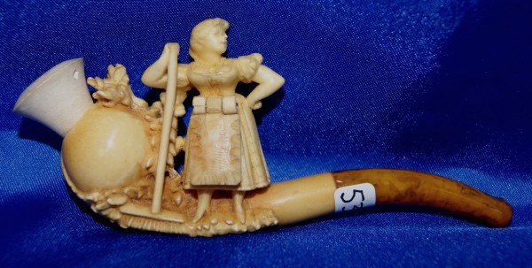 carved maid meerschaum pipes