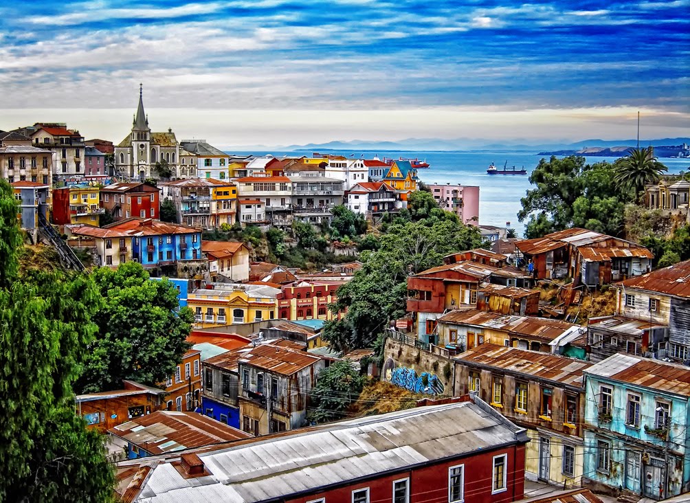 Colorful Buildings Valparaiso Chile