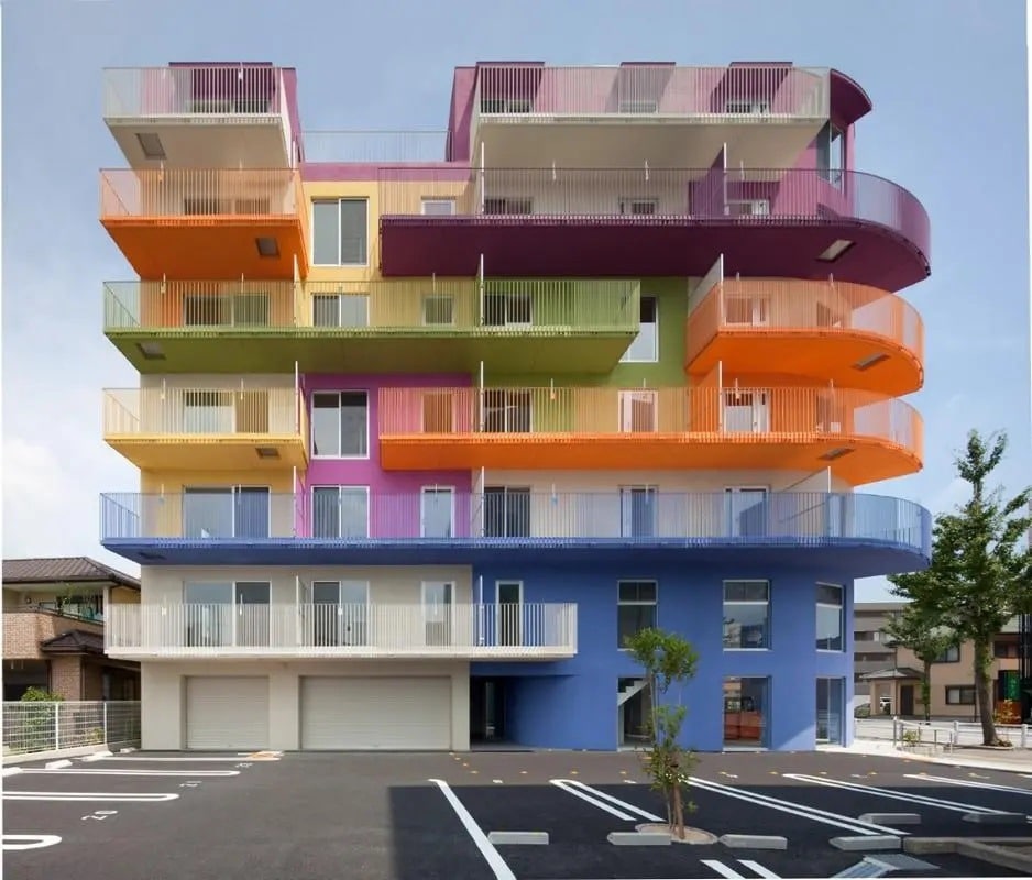 Colorful buildings Nagoya Japan