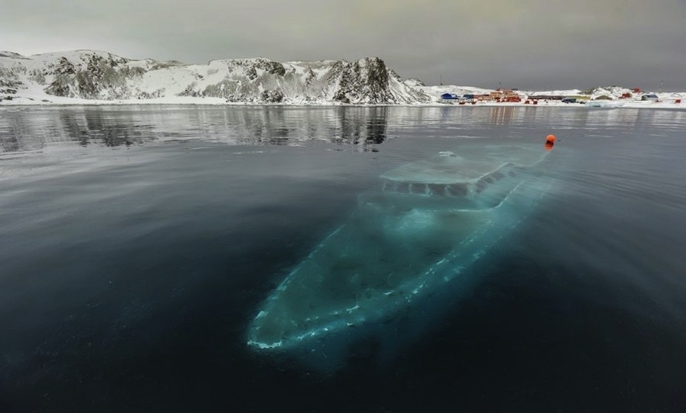 Sunken yacht Antarctica