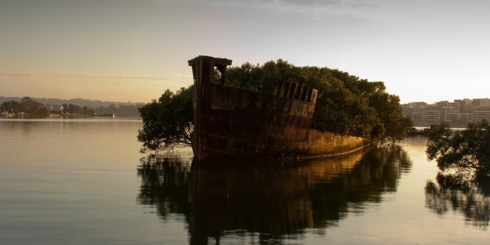 remains of SS Ayrfield Homebush Bay Australia
