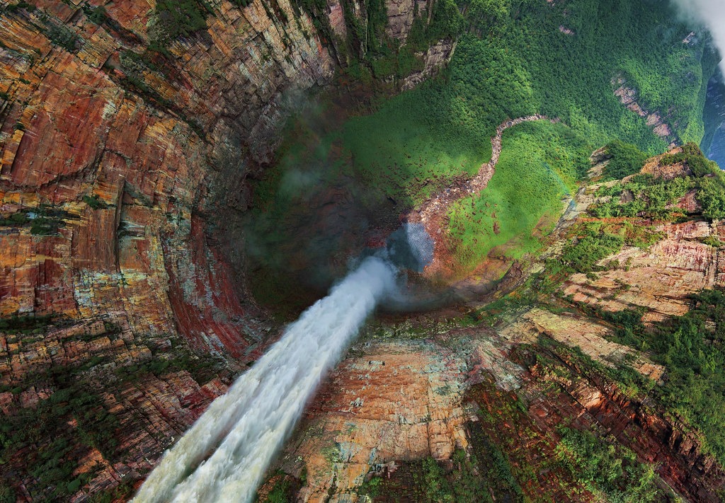 Angle Falls Aerial View Beautiful Waterfalls