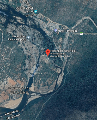 Hogenakkal Falls location map