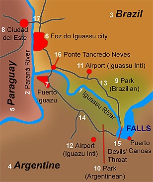 Iguazu Falls location map
