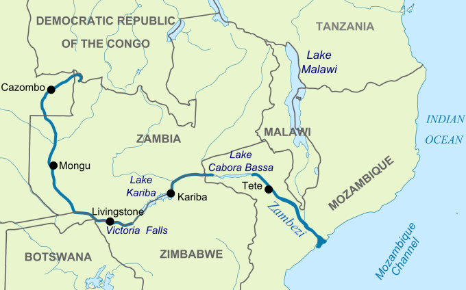Victoria Falls Location map