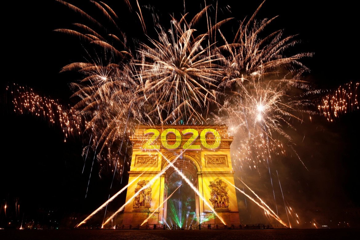 Paris France New year eve fireworks 2021