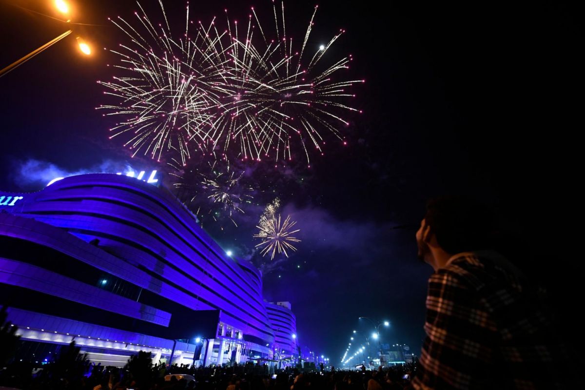 Rawalpindi Pakistan New year eve fireworks 2021