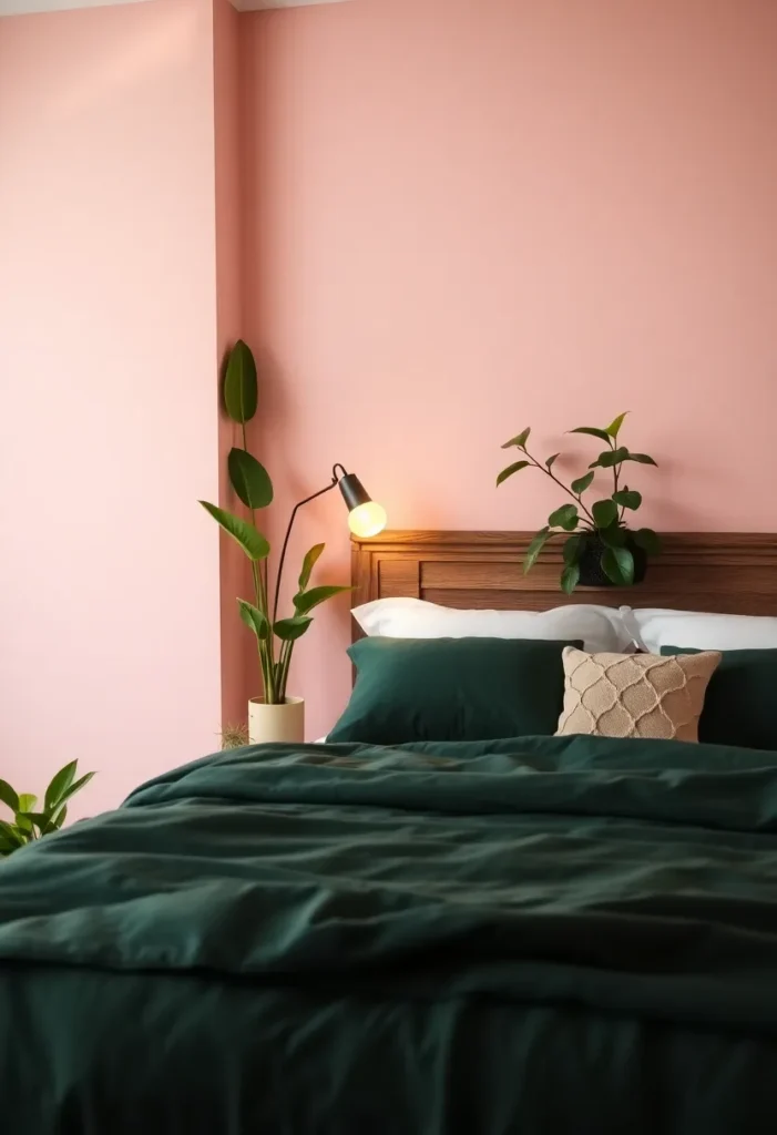 Blush Pink and Forest Green Romantic Retreat
