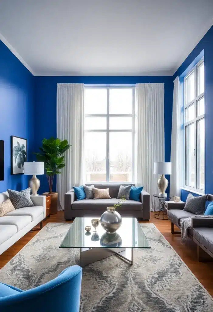 Cobalt Blue and Silver Striking Contrast
