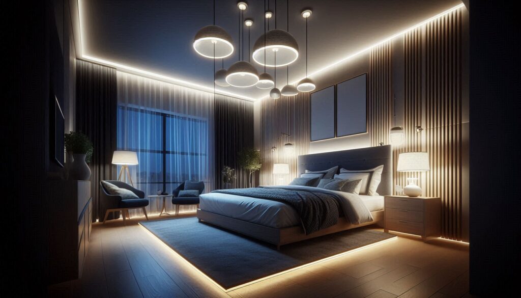 Dimmable LED lights bedroom