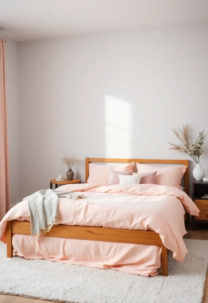 Grey and Peach Soft and Inviting