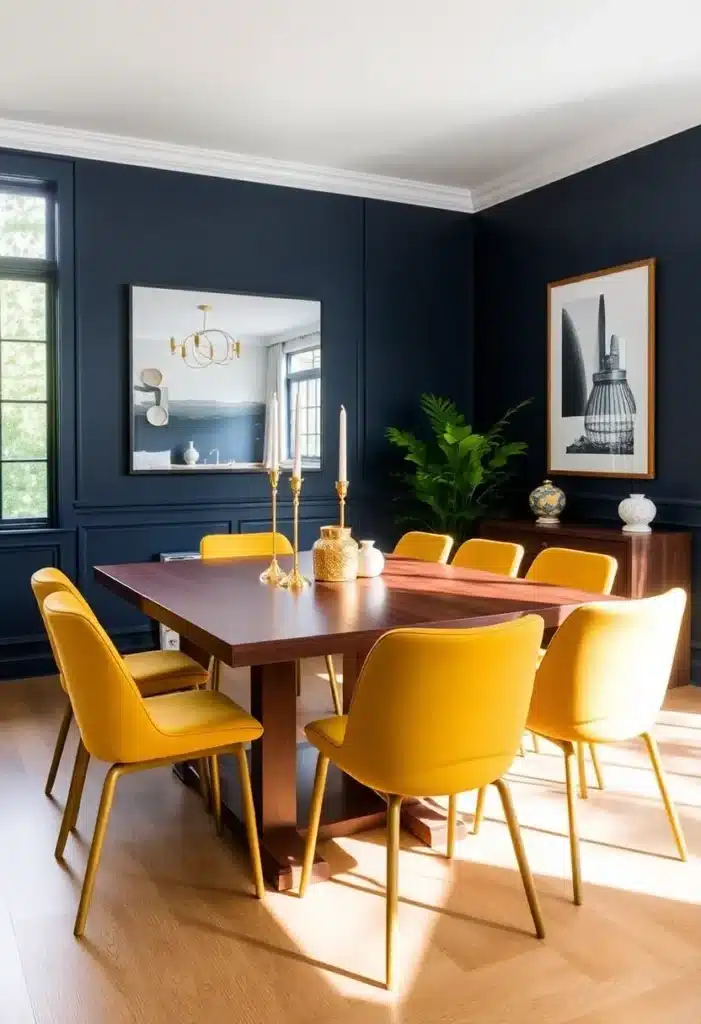 Navy and Mustard Classic Twist