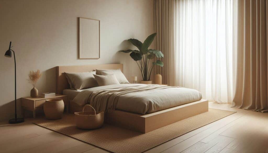 Japandi-style bedroom