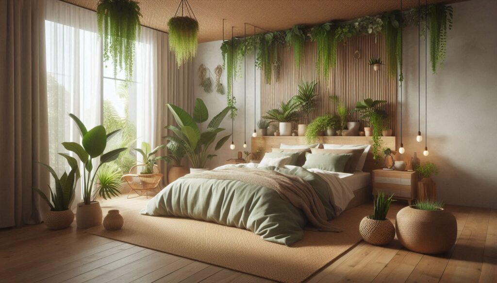 modern biophilic bedroom design